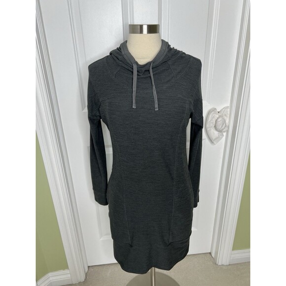 Toad &Co Dress Dark Gray Long Sleeve S Hood Pockets Intemosso Stretch Athleisure - Picture 1 of 11
